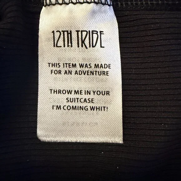 12th Tribe Gemma Black Long Sleeve Ribbed Maxi Dress ~ NWT - Picture 8 of 10